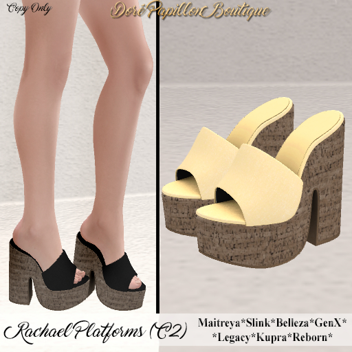 DPB Rachael Platforms - C2 Yellow * Maitreya, Slink, Belleza, GenX, Legacy, Kupra & Reborn*