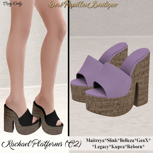DPB Rachael Platforms - C2 Violet * Maitreya, Slink, Belleza, GenX, Legacy, Kupra & Reborn*