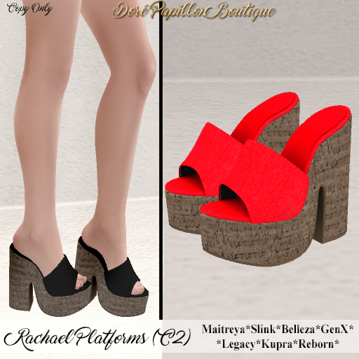 DPB Rachael Platforms - C2 Red * Maitreya, Slink, Belleza, GenX, Legacy, Kupra & Reborn*