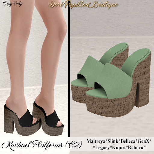 DPB Rachael Platforms - C2 Olive * Maitreya, Slink, Belleza, GenX, Legacy, Kupra & Reborn*