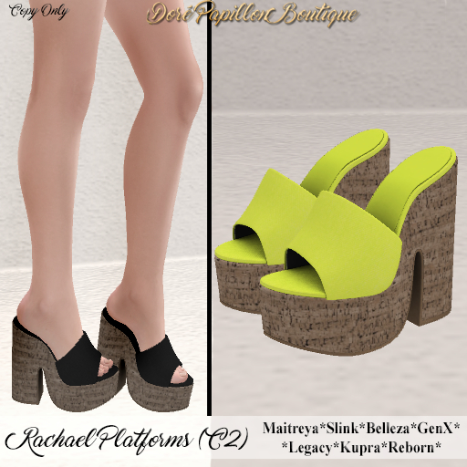 DPB Rachael Platforms - C2 Lime * Maitreya, Slink, Belleza, GenX, Legacy, Kupra & Reborn*