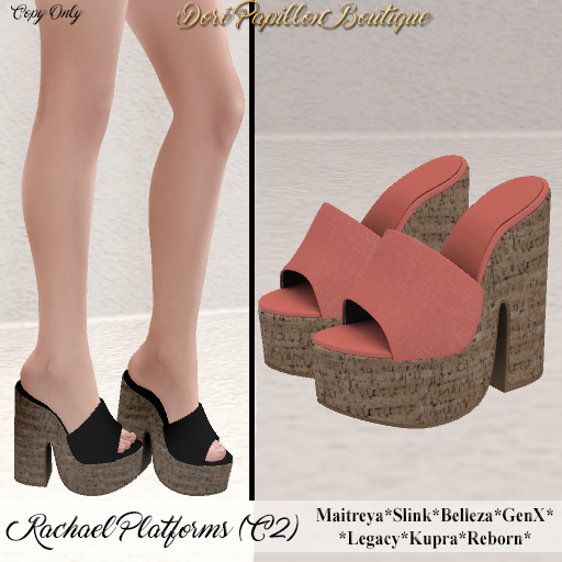 DPB Rachael Platforms - C2 Coral * Maitreya, Slink, Belleza, GenX, Legacy, Kupra & Reborn*