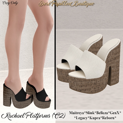 DPB Rachael Platforms - C2 Champagne * Maitreya, Slink, Belleza, GenX, Legacy, Kupra & Reborn*