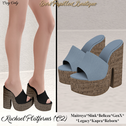 DPB Rachael Platforms - C2 Blue * Maitreya, Slink, Belleza, GenX, Legacy, Kupra & Reborn*