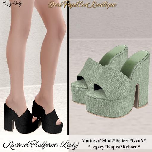 DPB Rachael Platforms - Leviz Olive * Maitreya, Slink, Belleza, GenX, Legacy, Kupra & Reborn*