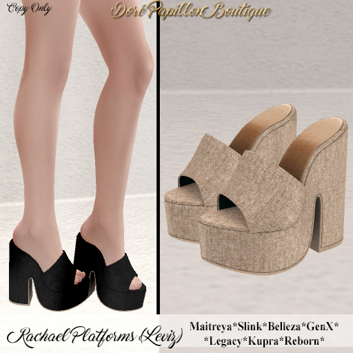 DPB Rachael Platforms - Leviz Cream * Maitreya, Slink, Belleza, GenX, Legacy, Kupra & Reborn*