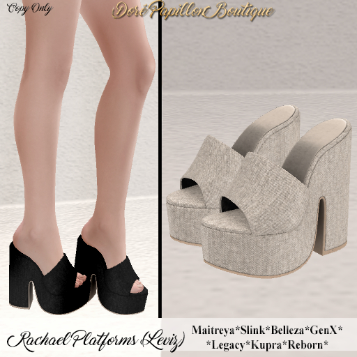 DPB Rachael Platforms - Leviz Champagne * Maitreya, Slink, Belleza, GenX, Legacy, Kupra & Reborn*