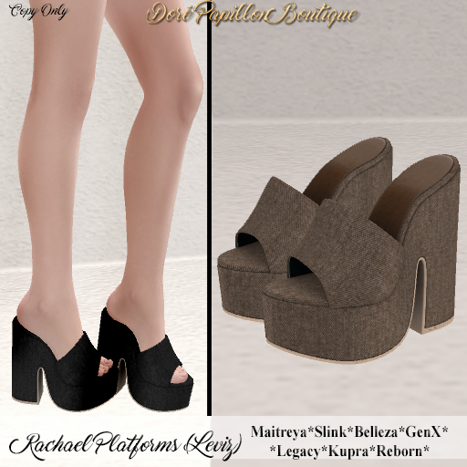 DPB Rachael Platforms - Leviz Brown * Maitreya, Slink, Belleza, GenX, Legacy, Kupra & Reborn*