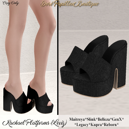 DPB Rachael Platforms - Leviz Black * Maitreya, Slink, Belleza, GenX, Legacy, Kupra & Reborn*