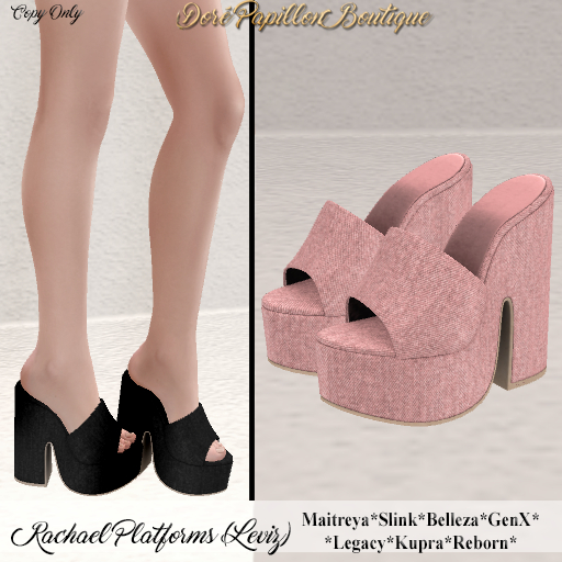 DPB Rachael Platforms - Leviz Baby Pink * Maitreya, Slink, Belleza, GenX, Legacy, Kupra & Reborn*