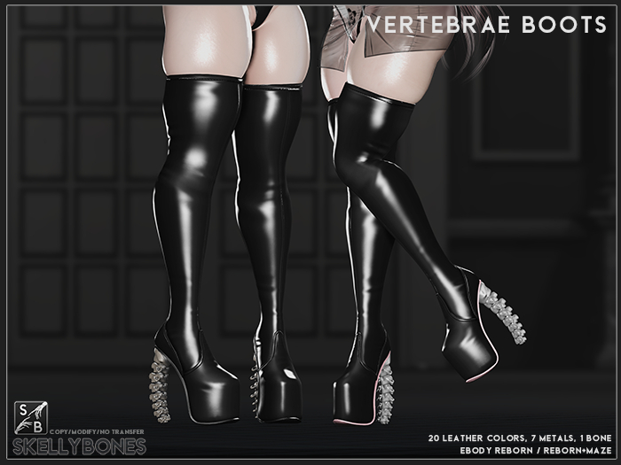 Skellybones -- Vertebrae Boots for eBody Reborn DEMO