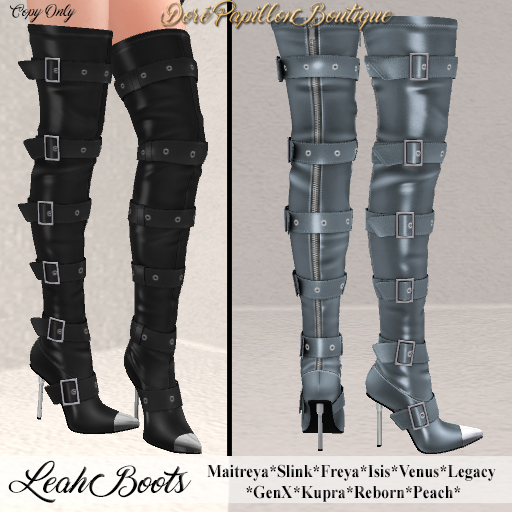 DPB Leah Boots - Silverblue * Maitreya, Slink, Freya, Isis, Venus, GenX, Legacy, Kupra, Reborn & Peach*