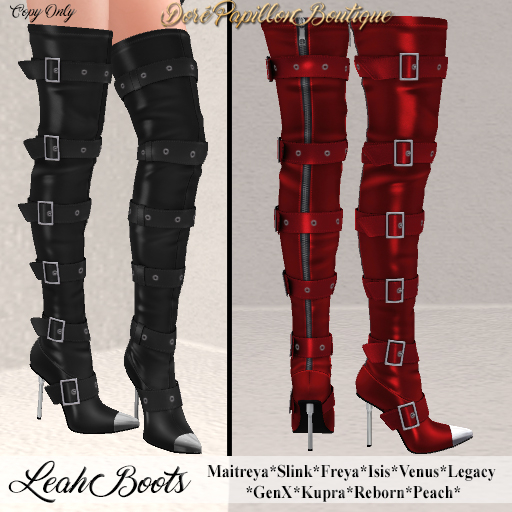 DPB Leah Boots - Red * Maitreya, Slink, Freya, Isis, Venus, GenX, Legacy, Kupra, Reborn & Peach*