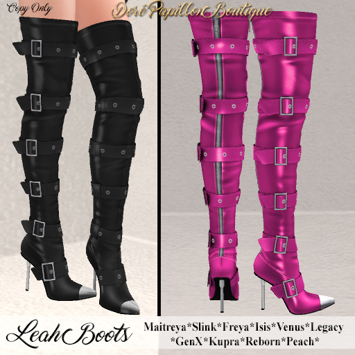 DPB Leah Boots - Hot Pink * Maitreya, Slink, Freya, Isis, Venus, GenX, Legacy, Kupra, Reborn & Peach*