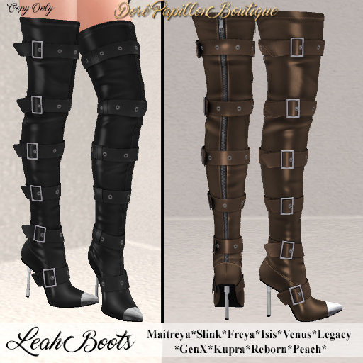 DPB Leah Boots - Brown * Maitreya, Slink, Freya, Isis, Venus, GenX, Legacy, Kupra, Reborn & Peach*