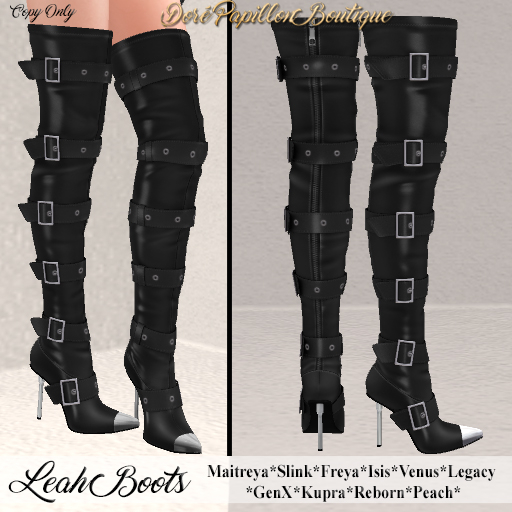 DPB Leah Boots - Black * Maitreya, Slink, Freya, Isis, Venus, GenX, Legacy, Kupra, Reborn & Peach*