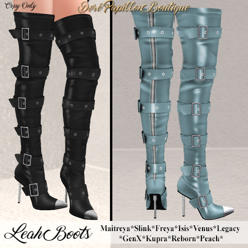 DPB Leah Boots - Aqua * Maitreya, Slink, Freya, Isis, Venus, GenX, Legacy, Kupra, Reborn & Peach*