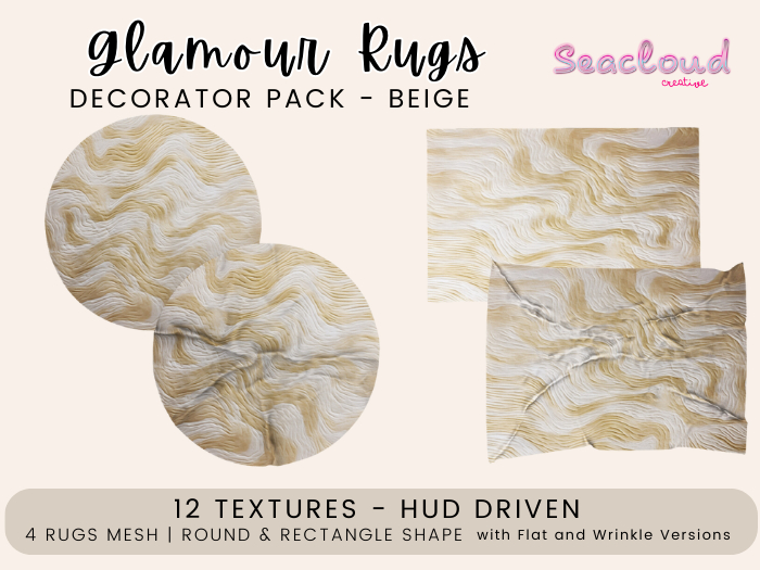 Seacloud. Glamour Rugs - Decorator Pack Beige 
