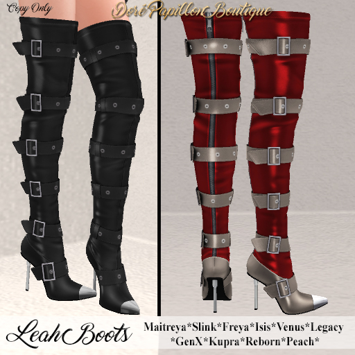 DPB Leah Boots - Red & Champagne * Maitreya, Slink, Freya, Isis, Venus, GenX, Legacy, Kupra, Reborn & Peach*