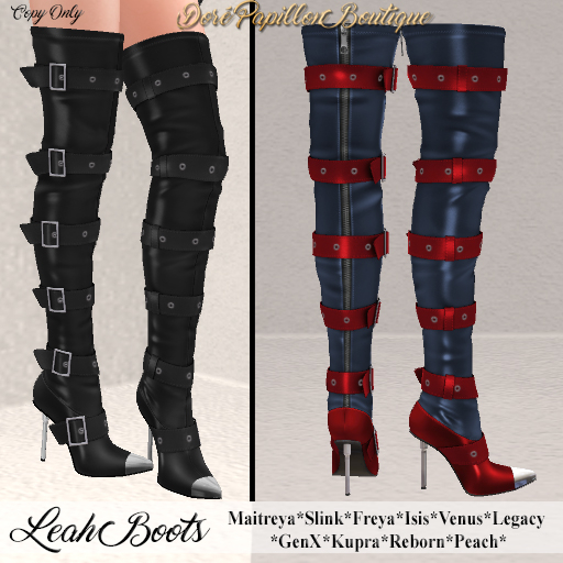 DPB Leah Boots - Red & Blue * Maitreya, Slink, Freya, Isis, Venus, GenX, Legacy, Kupra, Reborn & Peach*