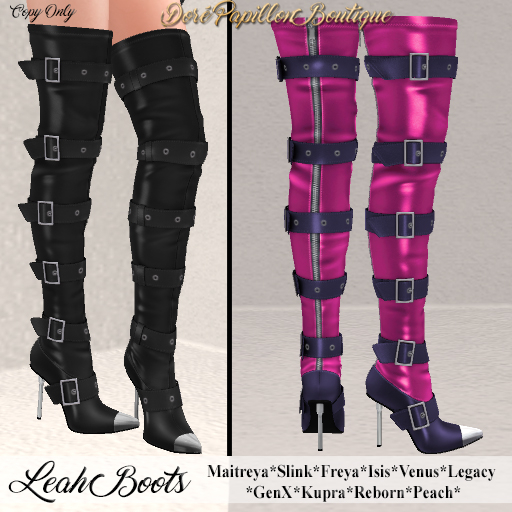 DPB Leah Boots - Pink & Purple * Maitreya, Slink, Freya, Isis, Venus, GenX, Legacy, Kupra, Reborn & Peach*