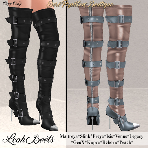 DPB Leah Boots - Mauve & Silverblue * Maitreya, Slink, Freya, Isis, Venus, GenX, Legacy, Kupra, Reborn & Peach*