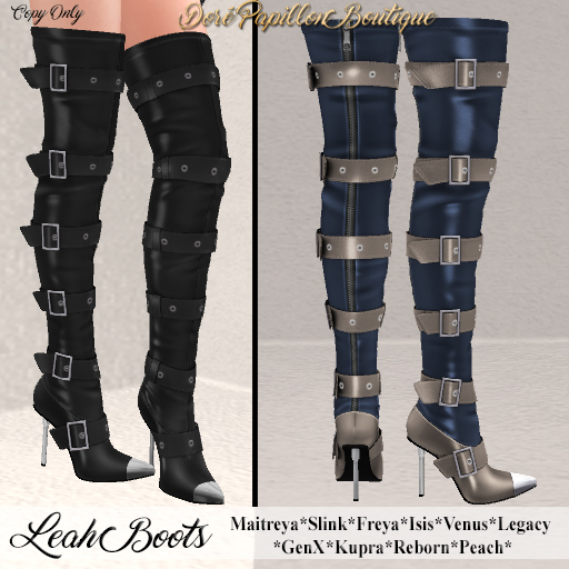DPB Leah Boots - Blue & Champagne * Maitreya, Slink, Freya, Isis, Venus, GenX, Legacy, Kupra, Reborn & Peach*