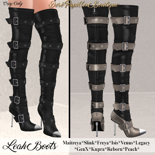 DPB Leah Boots - Black & Champagne * Maitreya, Slink, Freya, Isis, Venus, GenX, Legacy, Kupra, Reborn & Peach*