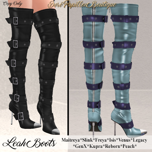 DPB Leah Boots - Aqua & Purple * Maitreya, Slink, Freya, Isis, Venus, GenX, Legacy, Kupra, Reborn & Peach*