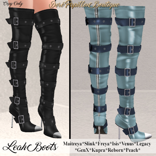 DPB Leah Boots - Aqua & Blue * Maitreya, Slink, Freya, Isis, Venus, GenX, Legacy, Kupra, Reborn & Peach*