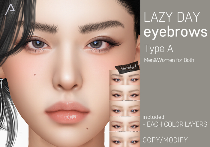 " ANJI " _ LAZY DAY eyebrows Type A for man and woman