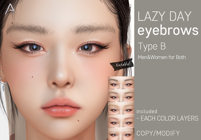 " ANJI " _ LAZY DAY eyebrows Type B for man and woman