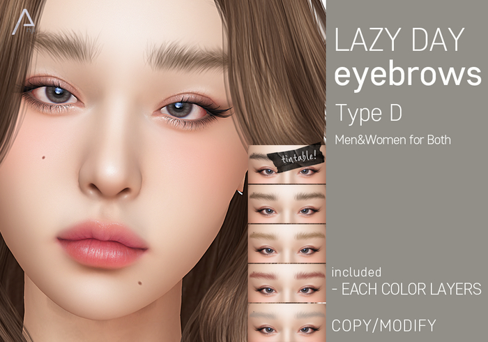 " ANJI " _ LAZY DAY eyebrows Type D for man and woman