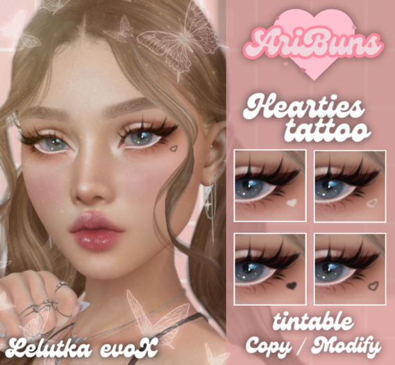 [AriBuns] Hearties (Tintable) - Tattoo
