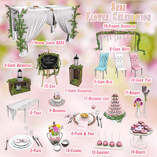 1.Sese - Flower Celebration - Gazebo Lights RARE