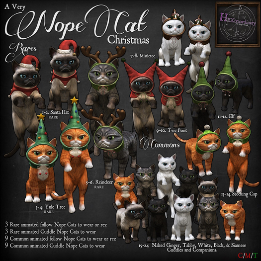 4. *HEXtraordinary* Nope Cat - Cuddle Yule Tree- RARE