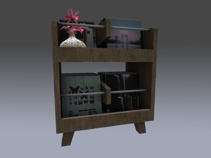 Record Table with flower