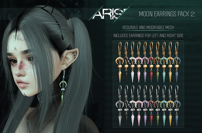 .ARISE. Moon Earrings Pack 2