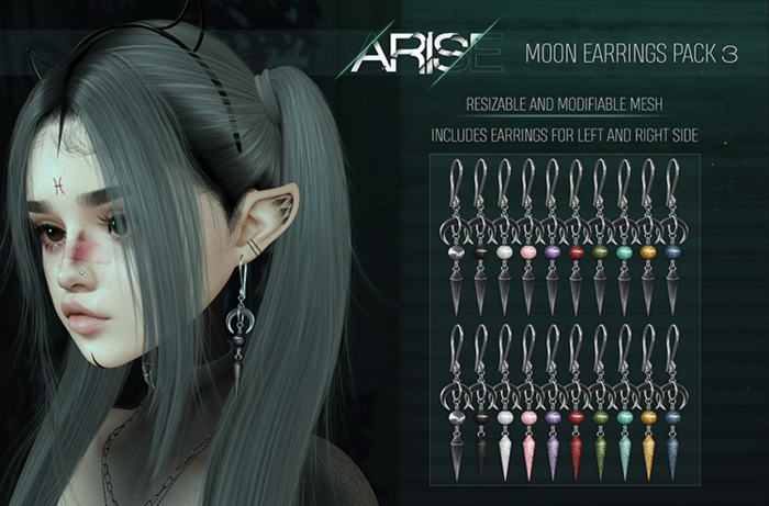 .ARISE. Moon Earrings Pack 3