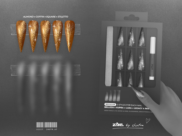 zhu. Sparkle mesh nails DEMO