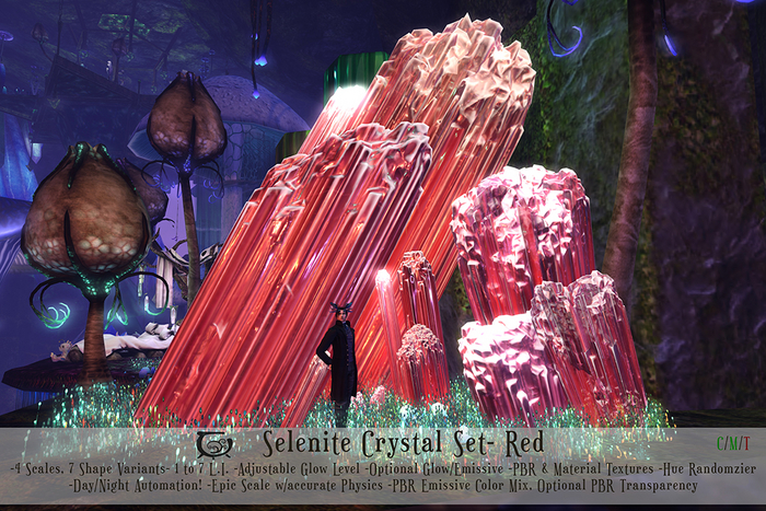 [CC] Selenite Crystals Set- Red
