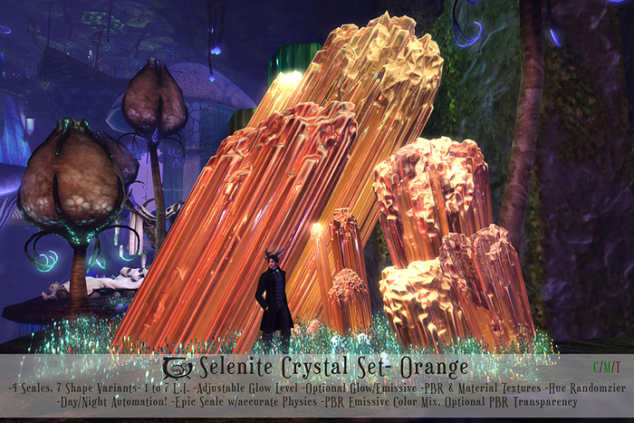 [CC] Selenite Crystals Set- Orange