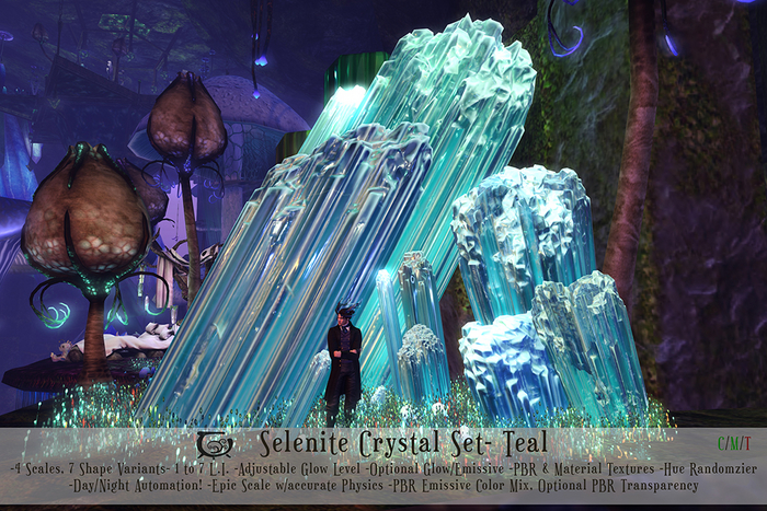 [CC] Selenite Crystals Set- Teal