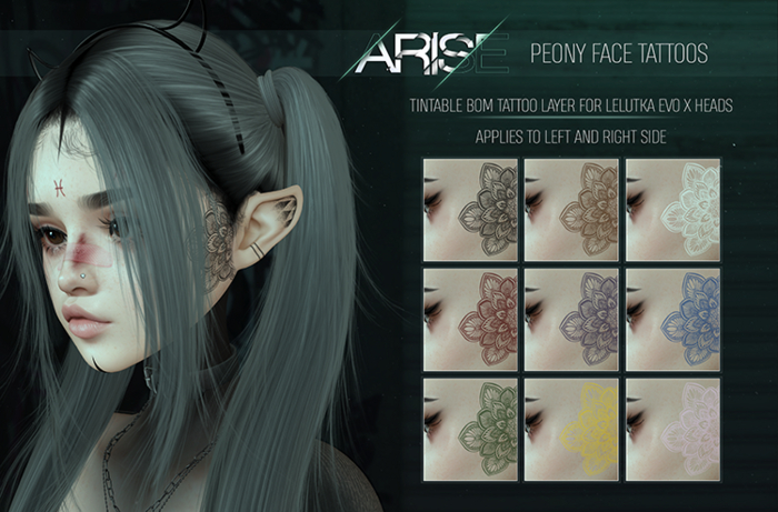 .ARISE. Peony Face Tattoos