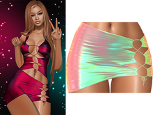 Gia Laced Up Skirt 2.0 [Holo Rainbow]  - Maitreya Lara • LaraX • Petite • PetiteX • Legacy • Reborn Clothing
