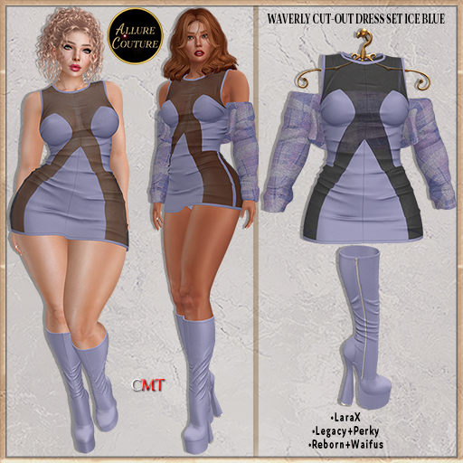 Waverly Cut-Out Dress Set Ice Blue (Add Me)