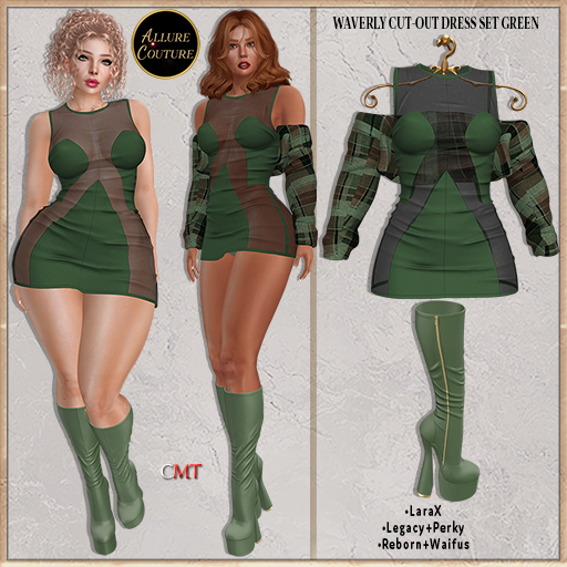 Waverly Cut-Out Dress Set Green (Add Me)