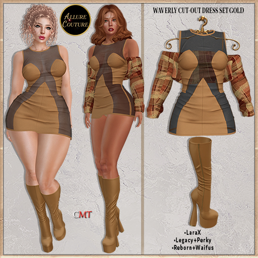 Waverly Cut-Out Dress Set Gold (Add Me)