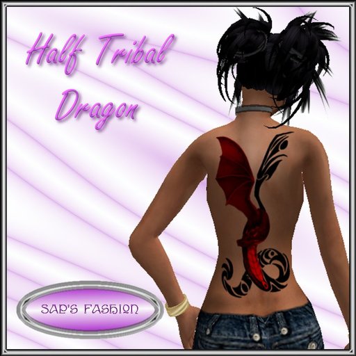 !!Sap's Fashion:Half Tribal Red Dragon (Back)