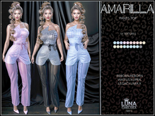 	❤️, Amarilla, Semi Formal Outfit, Jacket Top, and Capris Pants, 18 Gingham Textures, Exclusive Original Mesh